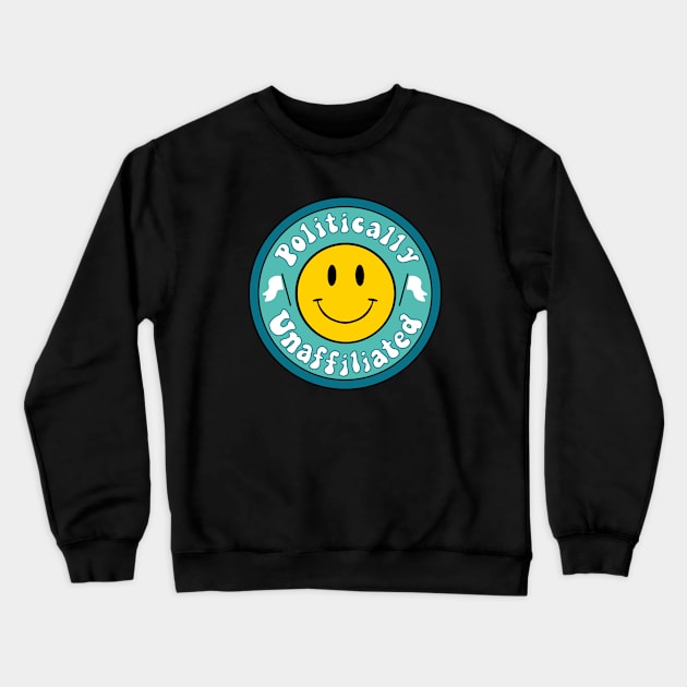 Politically Unaffiliated Smiley Face Independent Crewneck Sweatshirt by My Depiction Addiction 